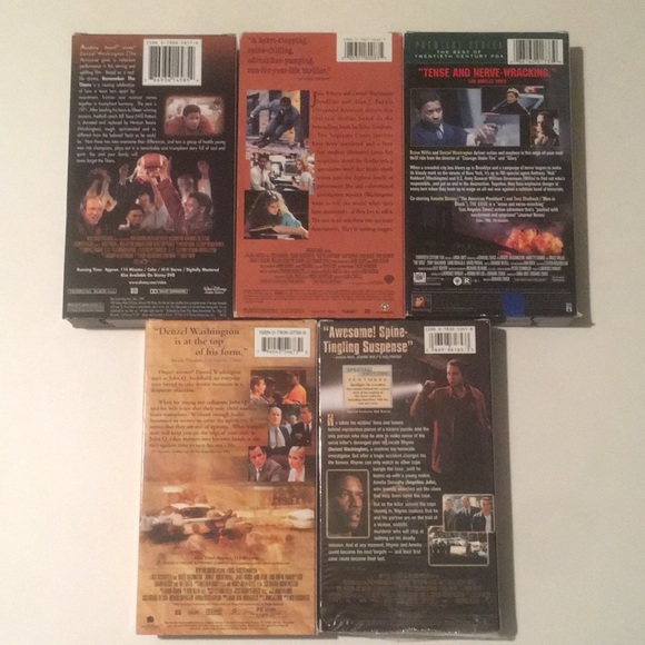 5 Denzel Washington Movies on VHS Remember the Titans & more - Picture 2 of 2